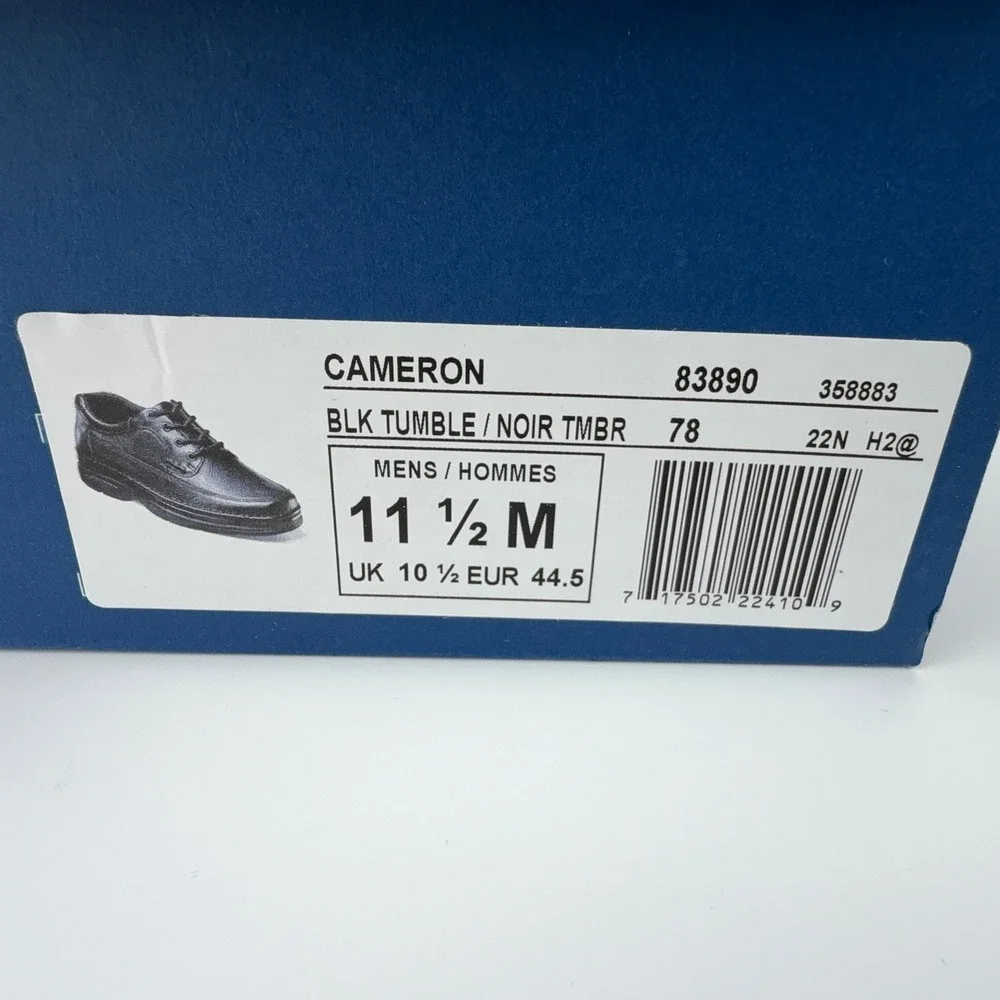 Nunn Bush Cameron Black Tumble Leather Comfort Gel Oxford Shoes Mens 11.5M NIB‎